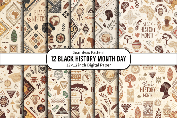 Black History Month Seamless Patterns