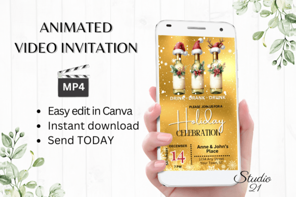 Canva Christmas Party Invitation
