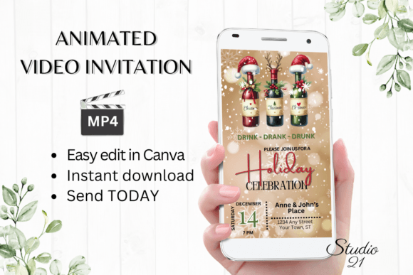 Canva Christmas Party Invitation
