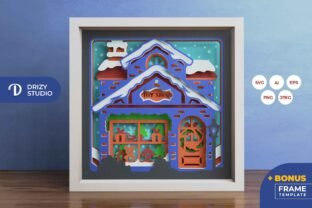 Christmas Toys Shop 3D Layered Paper Cut