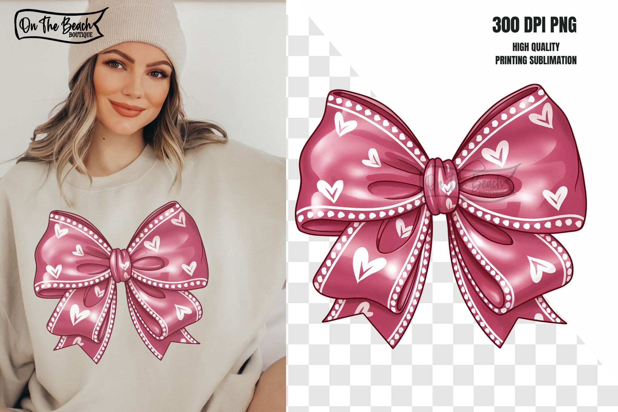 Coquette Bow Heart PNG Valentines Day Graphic by On The Beach Boutique ...