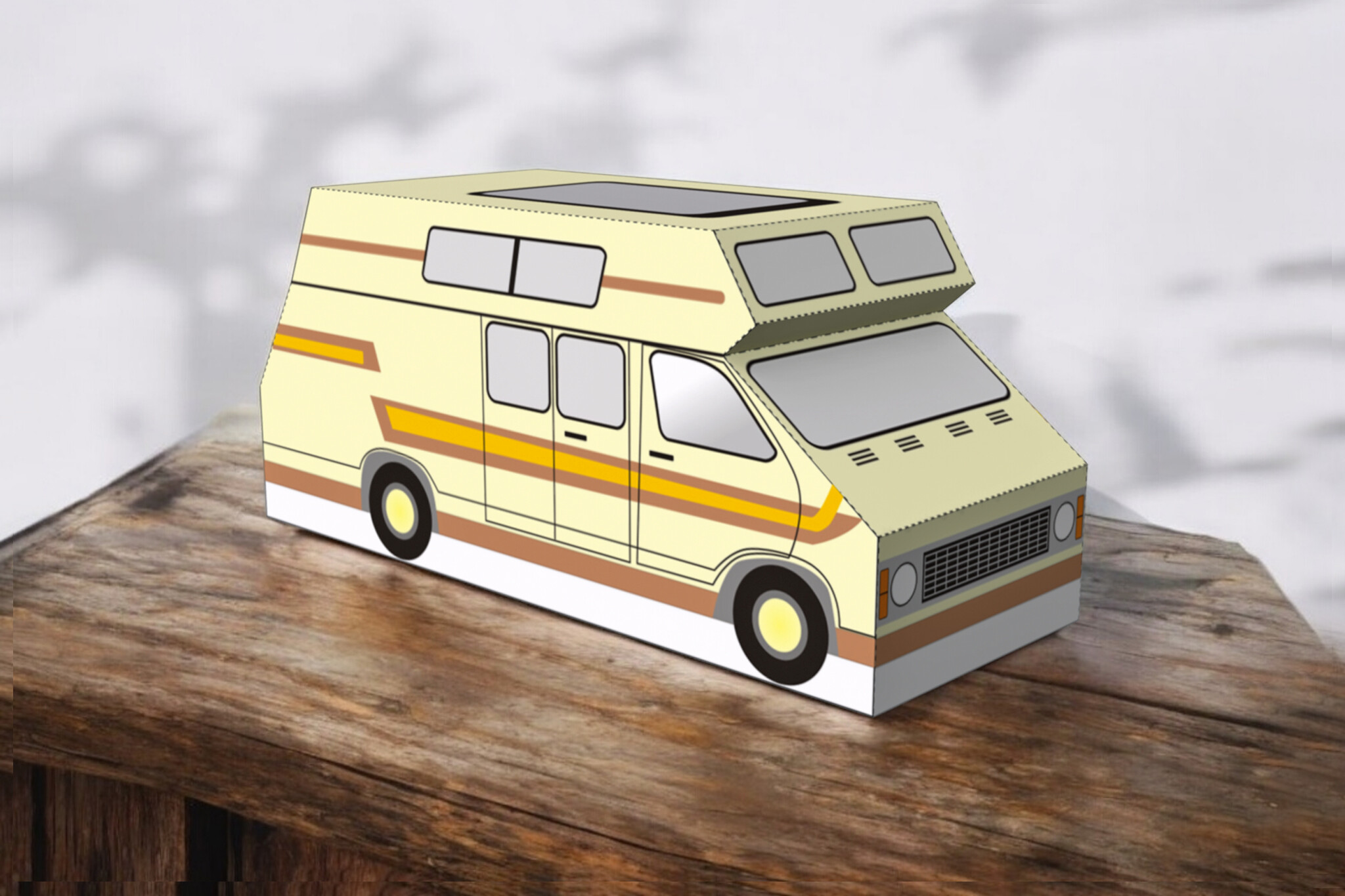 Rv Campervan Favor - 3d Papercraft · Creative Fabrica