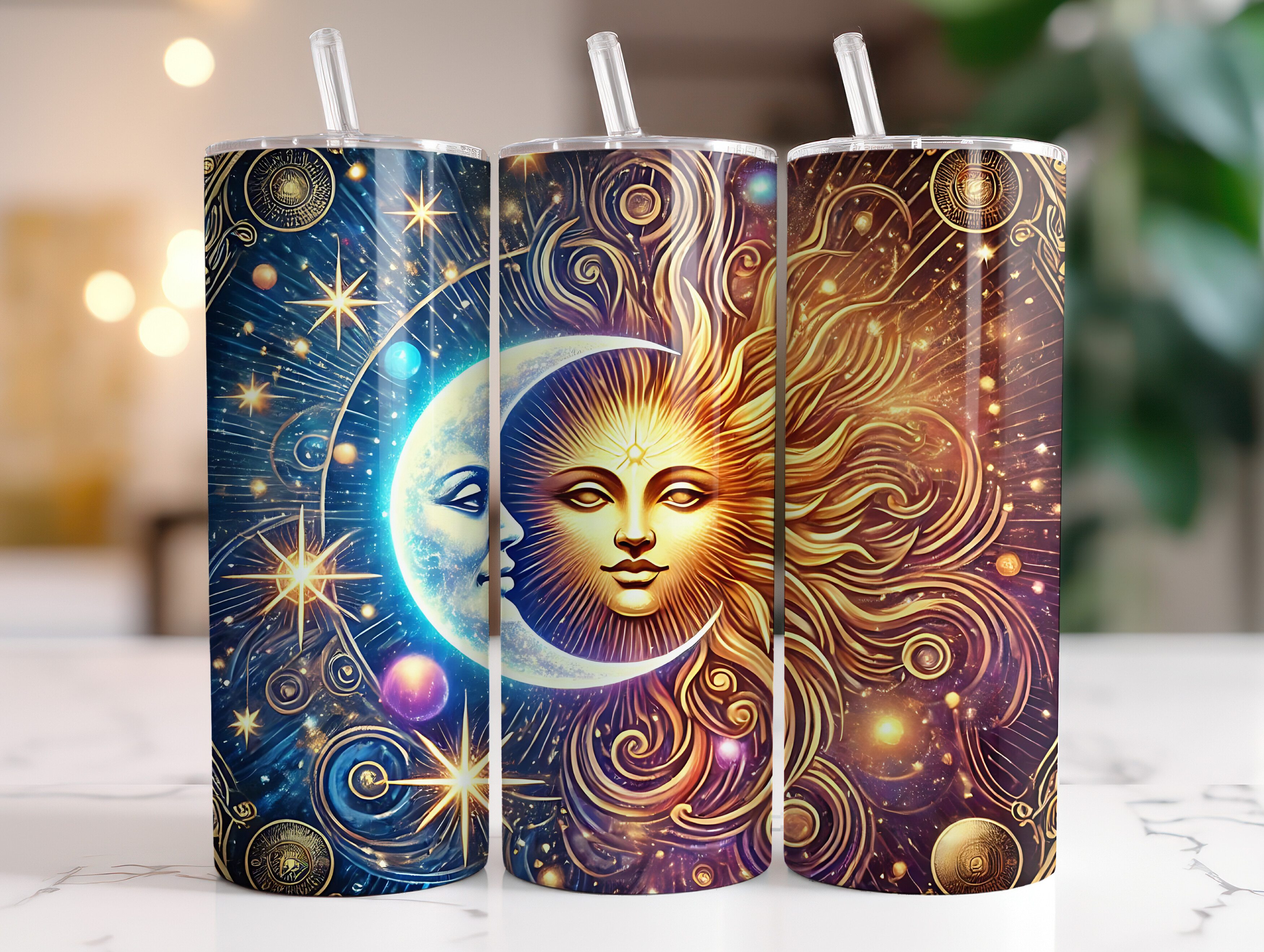 20 Oz Sun & Moon Tumbler Wrap Png Graphic by RahatKDP · Creative Fabrica