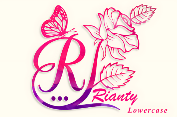 Beauty Flower Monogram Font - Preview 4