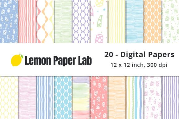 Pastel Rainbow Digital Scrapbook Papers