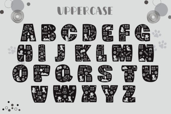 Paw Cat Font PNG with transparent background - Preview 1