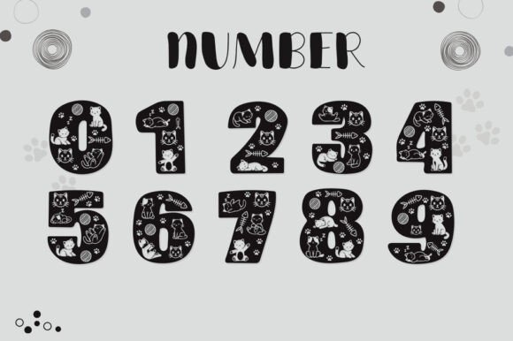 Paw Cat Font PNG with transparent background - Preview 2