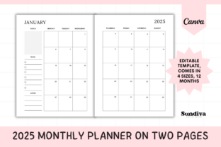 2025 Dated Monthly Planner Template Graphic by Sundiva Design ...