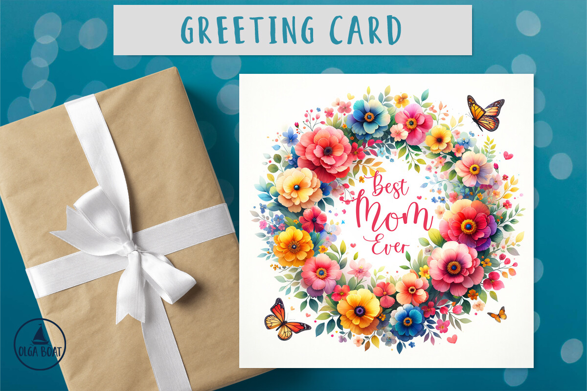 Best Mom Ever Card | Mothers Day Graphic by Olga Boat Design · Creative ...