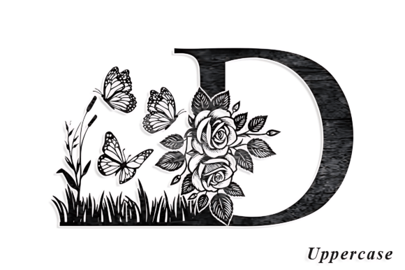Butterfly Garden Monogram Font - Preview 6