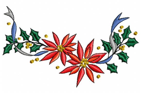 Christmas Flower Embroidery Design