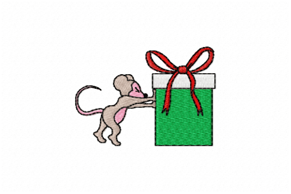 Christmas Mouse Embroidery Design