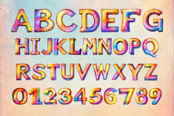 Colored Pencil Font - Preview 1