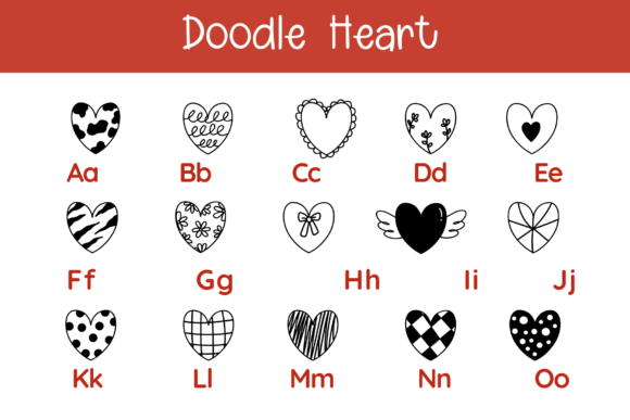 Doodle Heart Font - Preview 1