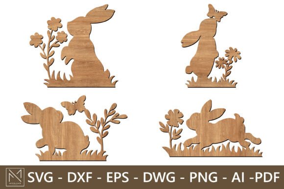 Easter Bunny Laser Cut Set 4 · Creative Fabrica