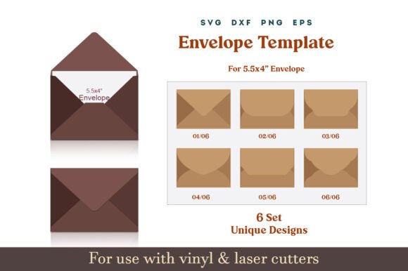 Envelope Template SVG for 5.5x4" Card