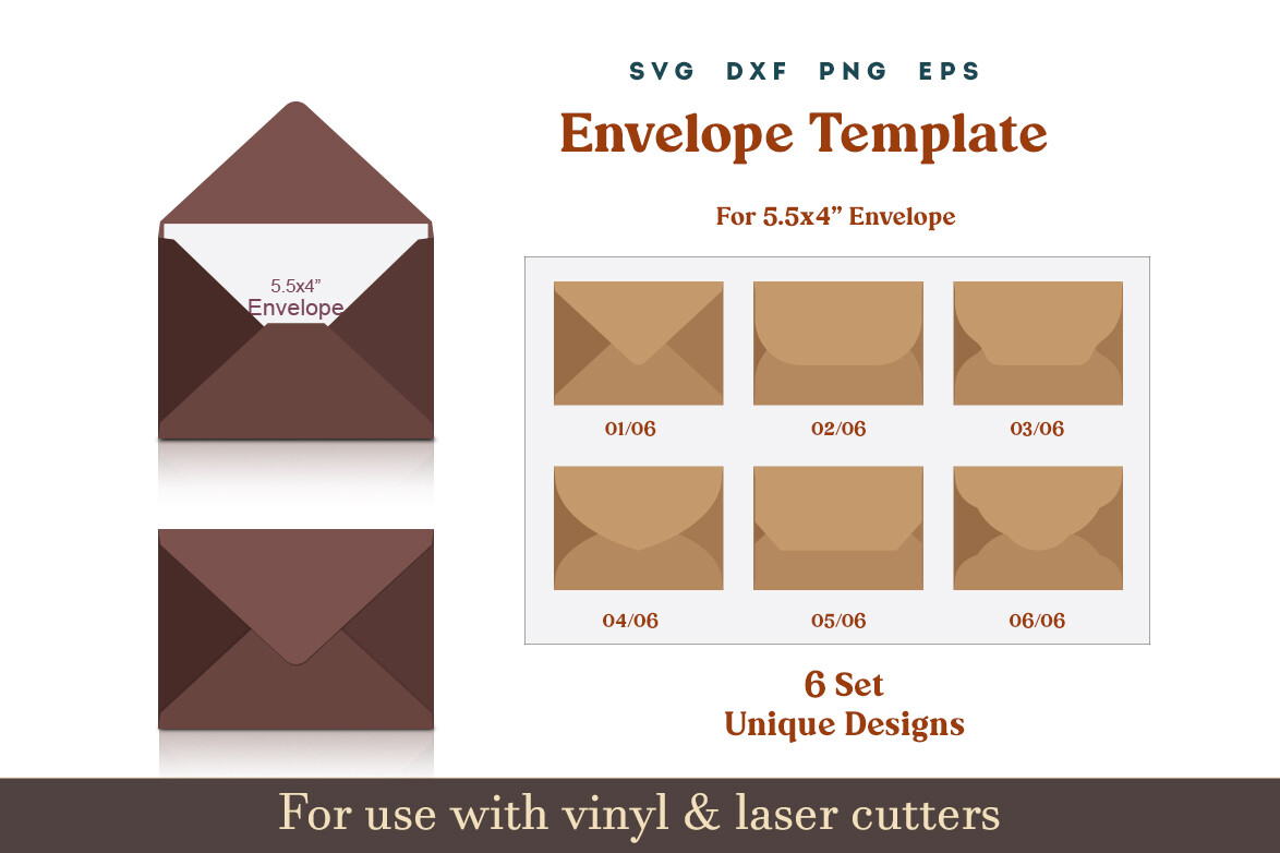 Envelope Template SVG for 5.5x4" Card