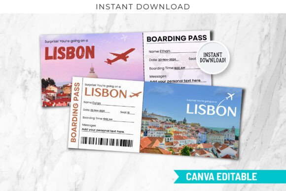 Lisbon Boarding Pass Template