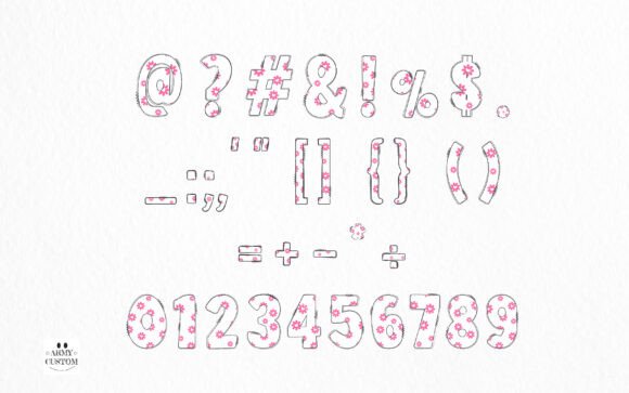 Love Valentine's Flower Font PNG with transparent background - Preview 3