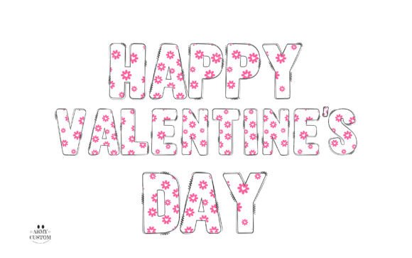 Love Valentine's Flower Font PNG with transparent background - Preview 4