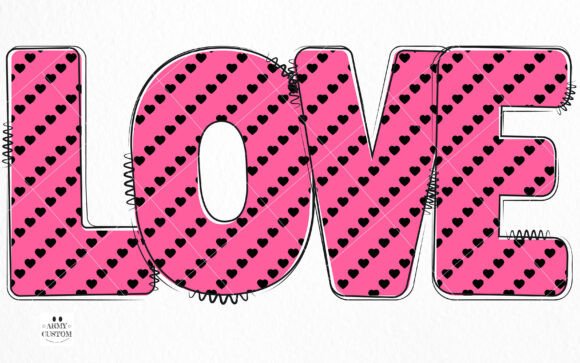 Love Valentine's Heart Font PNG with transparent background - Preview 1