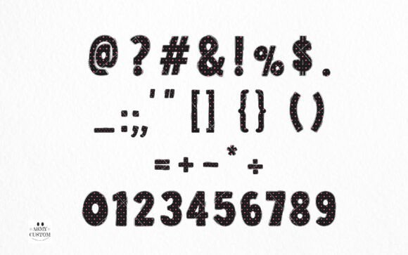 Love Valentine's Polka Dot Heart Font PNG with transparent background - Preview 3