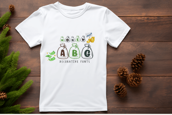 Money Bag Font PNG with transparent background - Preview 2