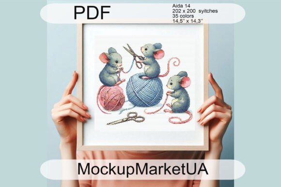 Mouse Cross Stitch Pattern PDF Diy Craft