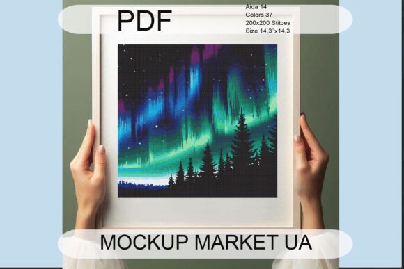 Northern Lights Cross Stitch Pattern PDF