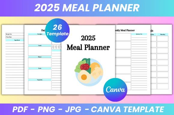 2025 Meal Planner Canva KDP Interior