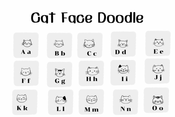 Cat Face Doodle Font - Preview 1