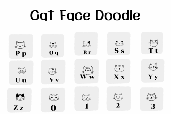 Cat Face Doodle Font - Preview 2
