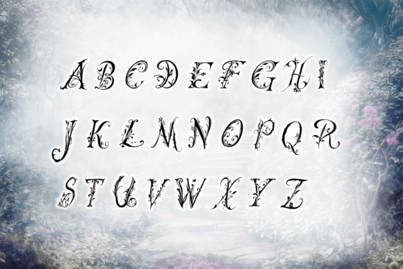 Elf Garden Fantasy Font PNG with transparent background - Preview 2