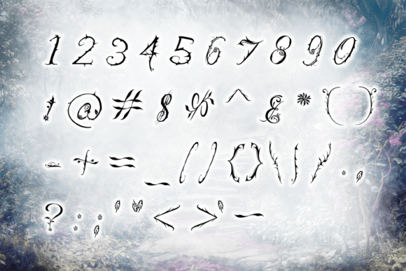 Elf Garden Fantasy Font PNG with transparent background - Preview 3