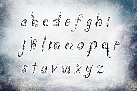 Elf Garden Fantasy Font PNG with transparent background - Preview 4