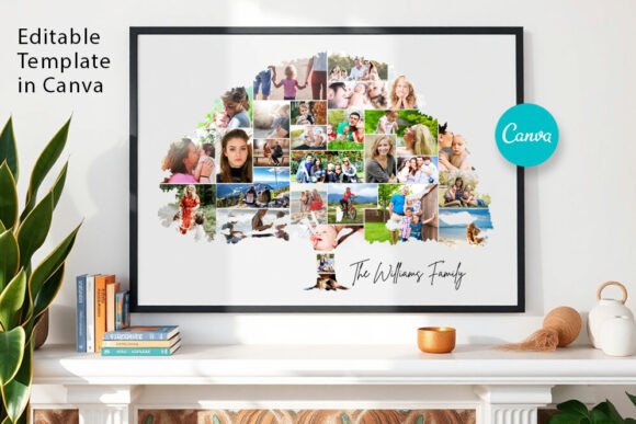 Family Tree Photo Collage Canva Template