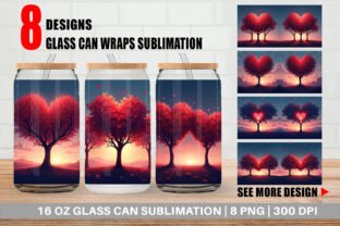 Glass Can Heart Trees Graphic by Artnoy · Creative Fabrica