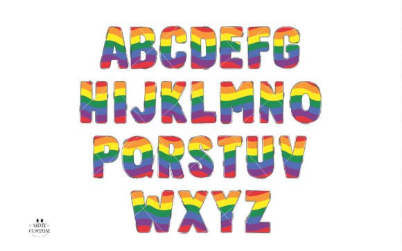 Love Pride Army Font PNG with transparent background - Preview 2