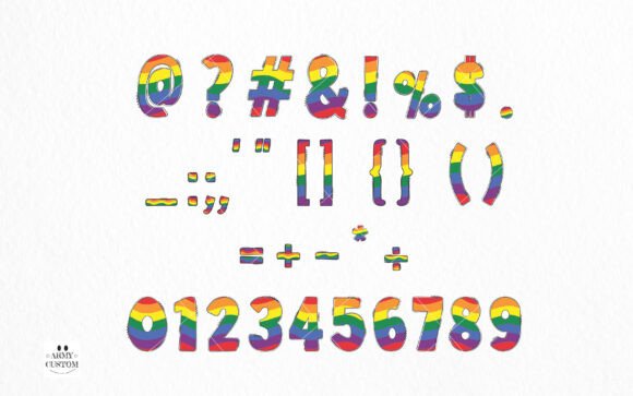Love Pride Army Font PNG with transparent background - Preview 3