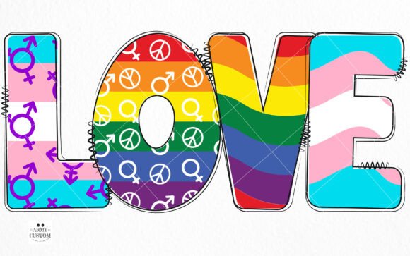Love Pride Bundle Font PNG with transparent background - Preview 1