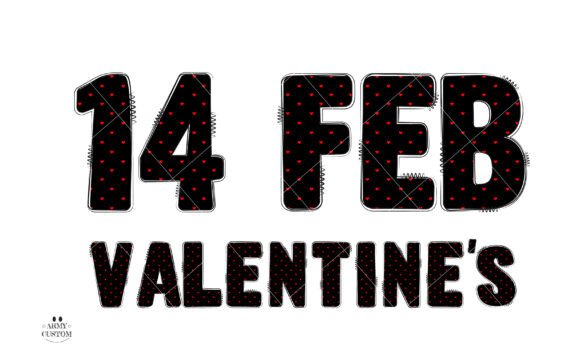 Love Valentine's Mini Heart Font PNG with transparent background - Preview 4