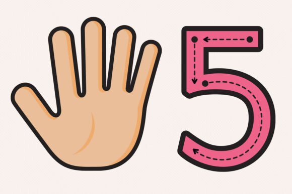 Number 5 - Hand for Kids Graphic by sargatal · Creative Fabrica