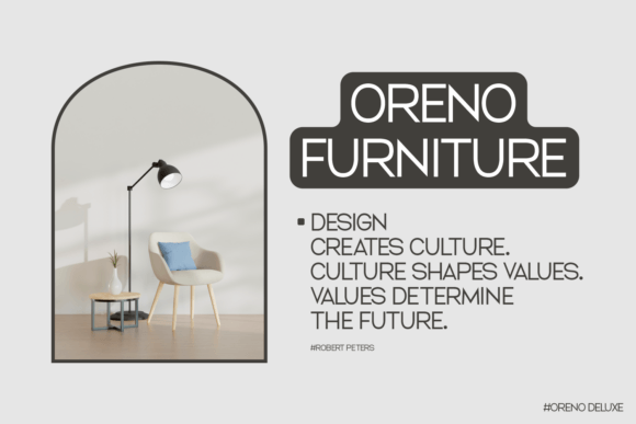Oreno Deluxe Font PNG with transparent background - Preview 1