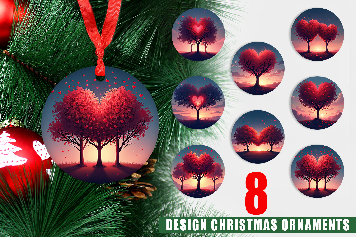 Ornament Heart Trees Graphic by Artnoy · Creative Fabrica