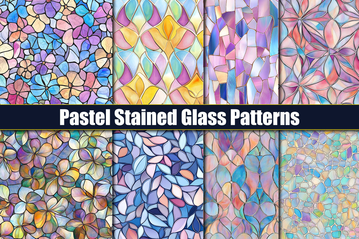 Pastel Stained Glass Patterns Graphic by protabsorkar11 · Creative Fabrica