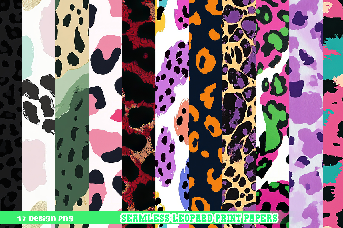 Seamless Leopard Print Papers Clipart Graphic by mfreem · Creative Fabrica
