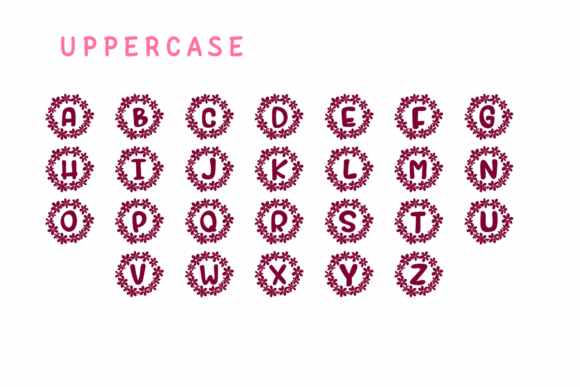 Season Flowers Font PNG with transparent background - Preview 1