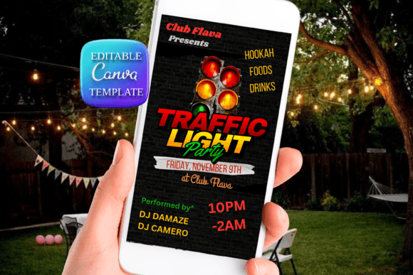Traffic Light Party Invitation