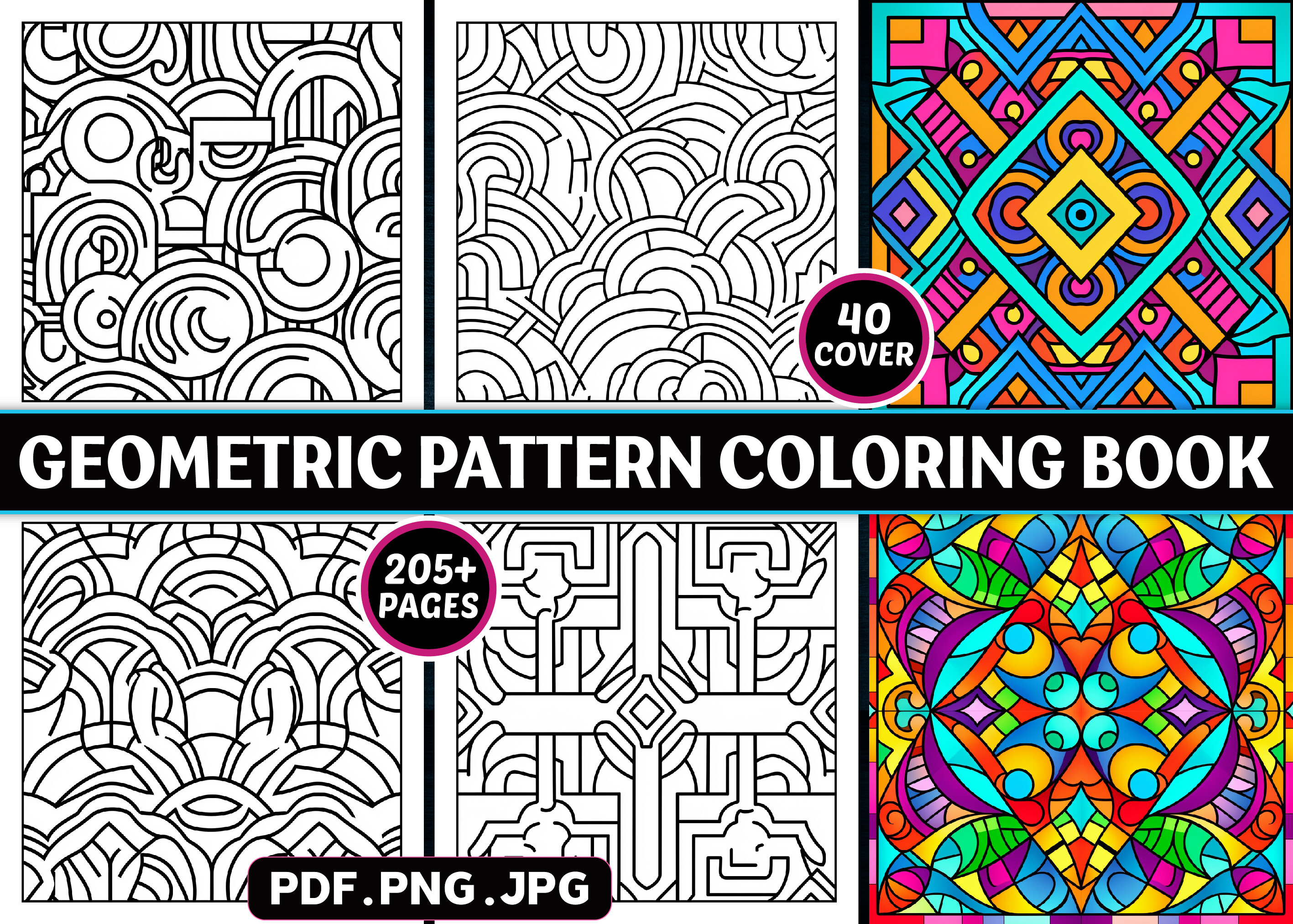 205 Geometric Pattern Coloring Pages KDP Graphic by PLAY ZONE ...