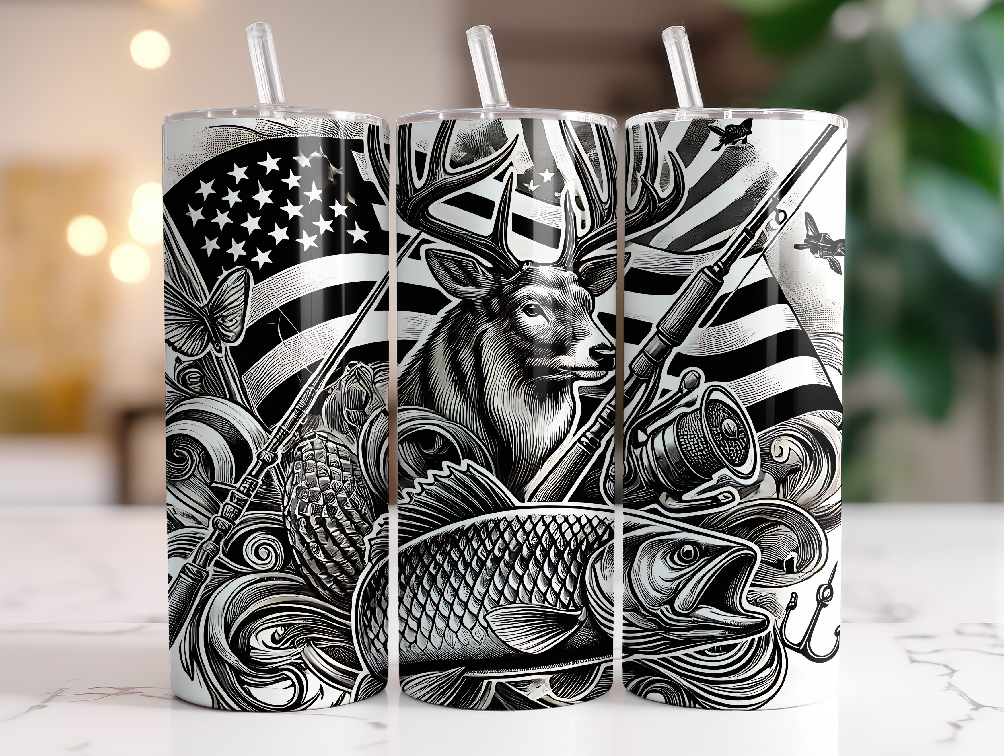 20oz Fishing Tumbler Wrap Sublimation Graphic by RahatKDP · Creative ...